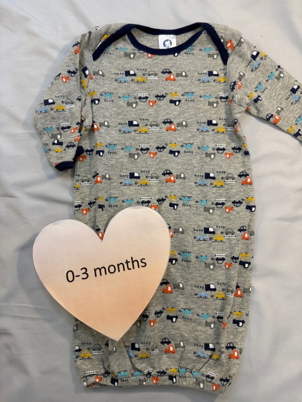 Gerber - long  sleeve convertible nightgown/sleep sack. Size 0-6 months